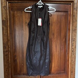 Popilush dark brown Sleeveless Midi Dress